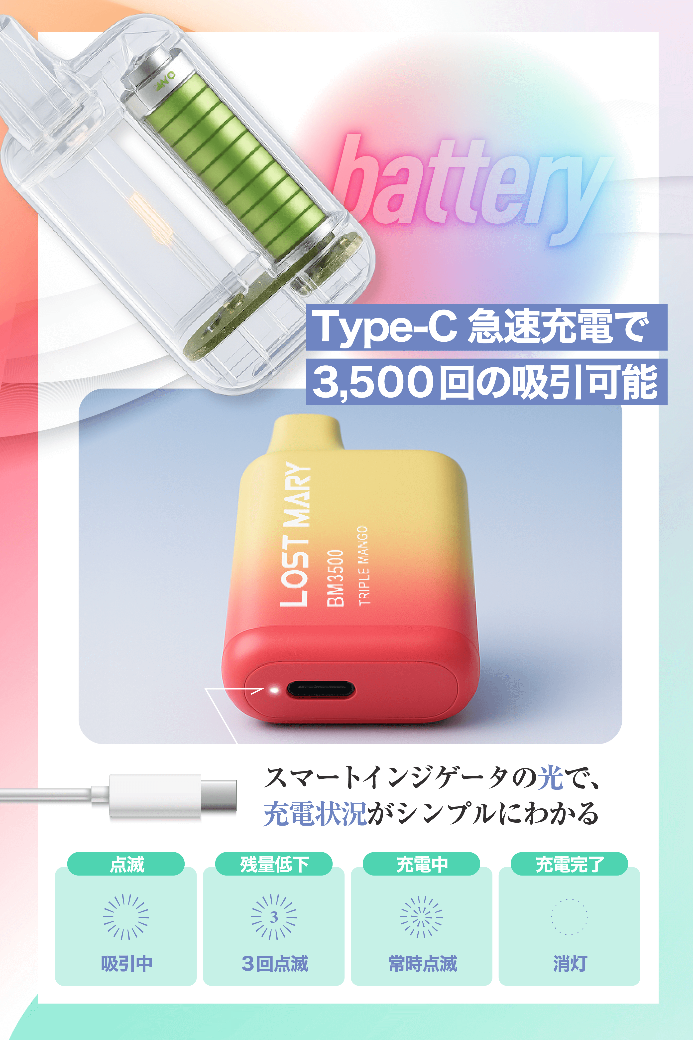 LOST MARY BM3500 レモンライム
